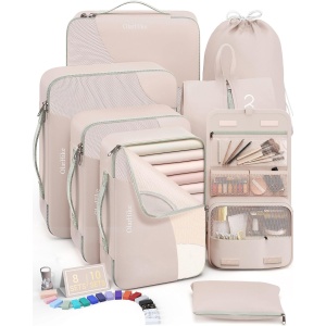 OlarHike 8 Set Packing Cubes with Shoe & Hanging Toiletry Bag